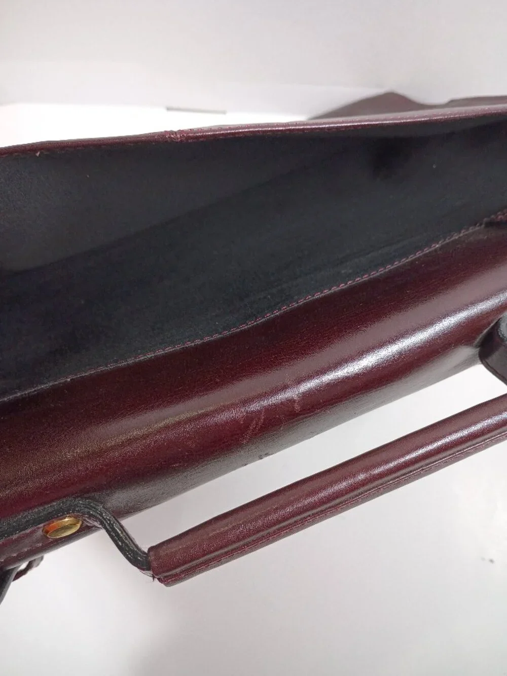 Vintage Giorgio Bernini Reddish-Brown Leather Briefcase Attache Bag Portfolio